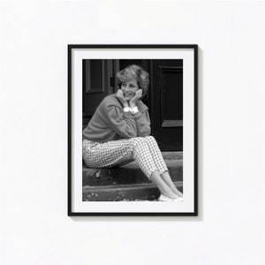 Impressão princesa Diana, impressão icônica da princesa Diana, arte de parede em preto e branco, impressão vintage, impressões fotográficas, impressão com qualidade de museu