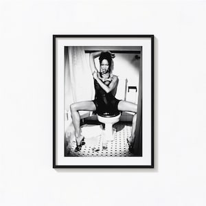 Impressão de barbear de Naomi Campbell, arte de parede em preto e branco de Naomi Campbell, impressão vintage, impressões fotográficas, impressão de arte fotográfica com qualidade de museu