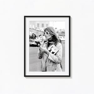 Francoise Hardy en París Impresión, Arte feminista de pared en blanco y negro, Impresión vintage, Impresiones fotográficas, Impresión de arte fotográfico de calidad de museo