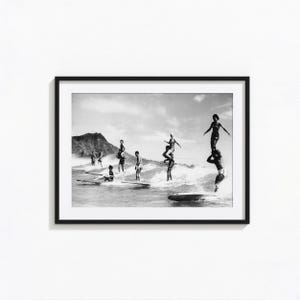 Vintage Surfer Print, Beach Black and White Wall Art, Surfboard Print, Vintage Print, Photography Prints, Museum Quality Photo Art Print