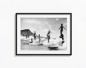 Vintage Surfer Print, Beach Black and White Wall Art, Surfboard Print, Vintage Print, Photography Prints, Museum Quality Photo Art Print