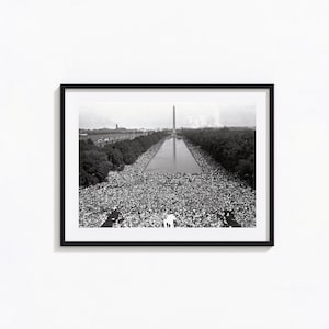 Marcha en Washington Print, Martin Luther King Jr Arte de pared en blanco y negro, Impresión vintage, Impresiones fotográficas, Impresión de arte fotográfico de calidad de museo