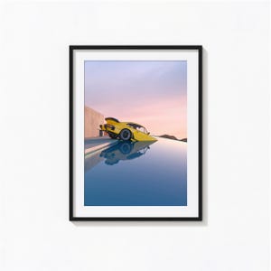 Porsche 911 Print, Porsche in the Pool Wall Art, Porsche Poster, Car Poster, Vintage Print, Photography Prints, Museum Quality Photo Print