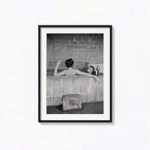 Steve McQueen y su esposa Neile Adams Impresión de bañera, Arte de pared en blanco y negro, Impresión vintage, Impresiones fotográficas, Impresión fotográfica de calidad de museo