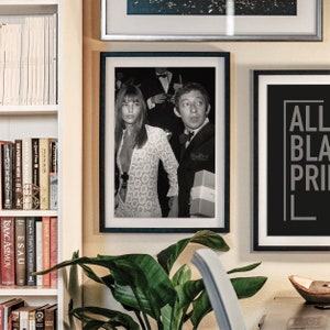 Jane Birkin and Serge Gainsbourg Print, Fashion Black and White Wall Art, Vintage Print, Photography Prints, Museum Quality Photo Print image 3