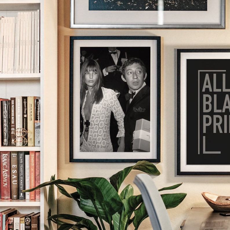 Jane Birkin and Serge Gainsbourg Print, Fashion Black and White Wall Art, Vintage Print, Photography Prints, Museum Quality Photo Print image 3