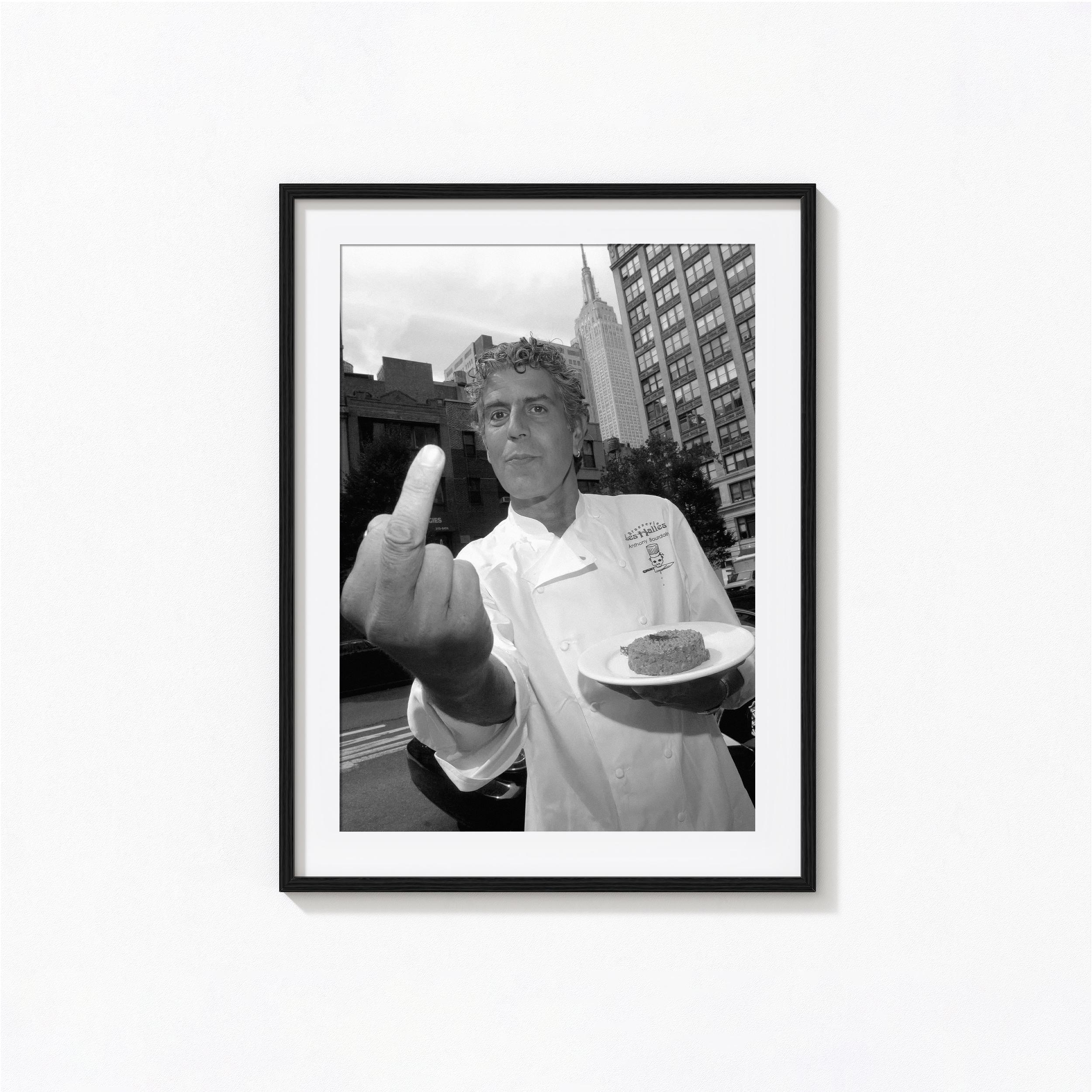 Anthony Bourdain Middle Finger Print, Chef Black and White Wall Art, Vintage Print, Photography Prints, Museum Quality Photo Art Print