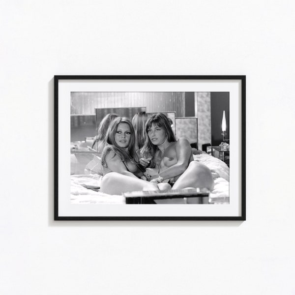 Jane Birkin and Brigitte Bardot Print, Don Juan Black and White Wall Art, Vintage Print, Photography Prints, Museum Quality Photo Print