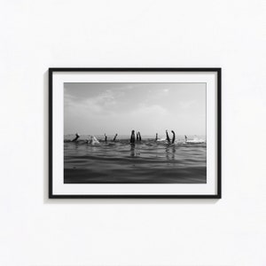 Póster de natación con estampado oceánico, arte de pared en blanco y negro de la casa de playa, impresión vintage, impresiones fotográficas, impresión de arte fotográfico de calidad de museo