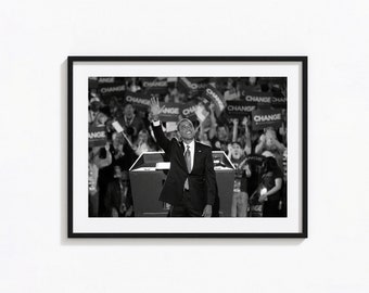 Barack Obama Print, Barack Obama Photo Black and White Wall Art, Vintage Print, Photography Prints, Museum Quality Photo Art Print