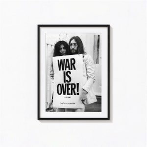 La guerra ha terminado, John Lennon, Yoko Ono, Campaña de paz Arte de pared en blanco y negro, Impresión vintage, Impresiones fotográficas, Impresión de calidad de museo
