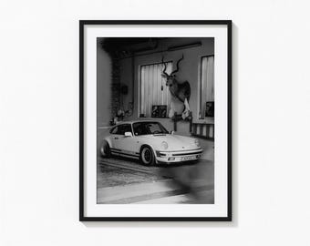Porsche 911 Print, Black and White Wall Art, Porsche Poster, Car Poster, Vintage Print, Photography Prints, Museum Quality Photo Print