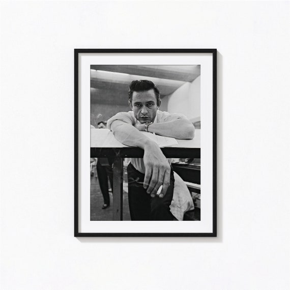 Johnny Cash Poster Black And White