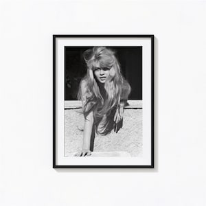 Brigitte Bardot Print, Vintage Hollywood Black and White Wall Art, Vintage Print, Photography Prints, Museum Quality Photo Art Print