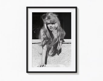 Brigitte Bardot Print, Vintage Hollywood Black and White Wall Art, Vintage Print, Photography Prints, Museum Quality Photo Art Print