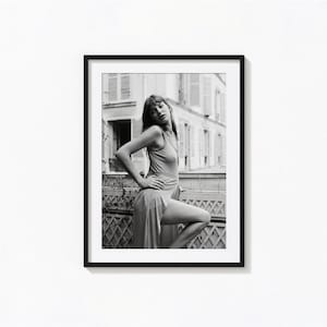 Jane Birkin 1971 Print, Fashion Black and White Wall Art, Vintage Print, Photography Prints, Museum Quality Photo Art Print