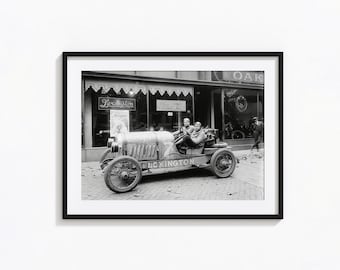 Impresión de coche de carreras clásico, arte mural en blanco y negro de coche deportivo clásico, impresión vintage, impresiones fotográficas, impresión artística fotográfica con calidad de museo