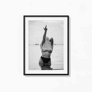 Impronta del dito medio, stampa murale in bianco e nero con dito medio femminista, stampa vintage, stampe fotografiche, stampa artistica fotografica di qualità museale