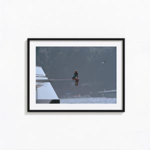 Póster de la princesa Diana Spencer en un yate, arte mural de Portofino, Italia, impresión vintage, impresiones fotográficas, impresión artística con calidad de museo