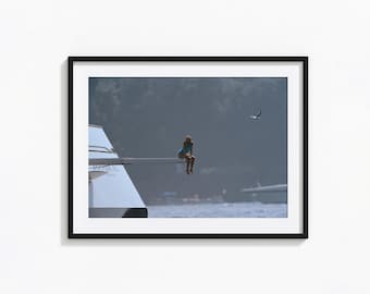 Princess Diana Spencer on Yacht Poster, Portofino Italy Wall Art, Vintage Print, Photography Prints, Museum Quality Photo Art Print