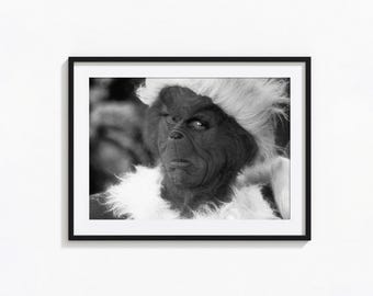 How The Grinch Stole Christmas Poster, Christmas Black and White Wall Art, Vintage Print, Photography Prints, Museum Quality Photo Art Print