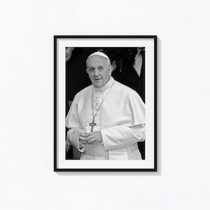Pope Francis Print, Pope Francis Black and White Wall Art, Catholic Religious Wall Art, Photography Prints, Museum Quality Photo Art Print