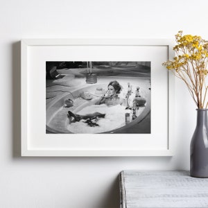 Brigitte Bardot Bathtub Print, Bathroom Poster, Black and White Wall Art, Vintage Print, Photography Prints, Museum Quality Photo Print image 3