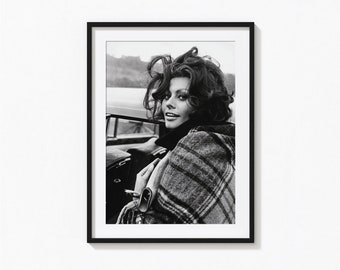 Sophia Loren Poster, Sophia Loren Hollywood Black and White Wall Art, Vintage Print, Photography Prints, Museum Quality Photo Art Print
