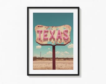 Vintage Texas Sign Print, Texas Sign Wall Art, Vintage Print, Photography Prints, Museum Quality Photo Art Print
