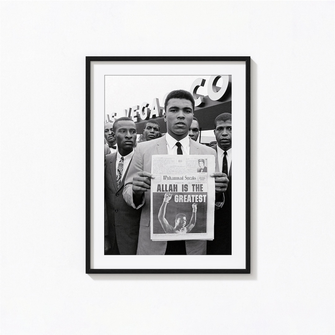 Muhammad Ali Print, Allah is the Greatest, Sports Black and White Wall ...
