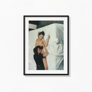 Impresión de Kate Moss y Johnny Depp, arte mural de moda de Kate Moss, impresión vintage, impresiones fotográficas, impresión fotográfica con calidad de museo