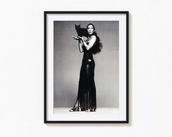 Impression Cher, art mural noir et blanc Cher musique, impression vintage, impressions photo, impression d'art photo de qualité musée