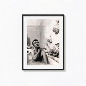 Impresión de David Bowie, cartel del baño de David Bowie, arte de pared en blanco y negro, impresión vintage, impresiones fotográficas, impresión de arte fotográfico de calidad de museo