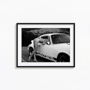 Pôster Porsche Carrera, Arte de parede vintage Porsche em preto e branco, Impressão vintage, Impressões fotográficas, Impressão de arte fotográfica com qualidade de museu