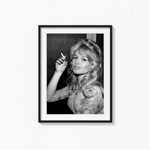 brigitte bardot smoking cigarette Brigitte Bardot Smoking Print, Vintage Hollywood Black and White Wall Art,  Vintage Print, Photography Prints, Museum Quality Photo Art Print