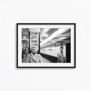 Cartel de Marilyn Monroe, Grand Central Station (1955) Arte de pared en blanco y negro, impresión vintage, impresiones fotográficas, impresión fotográfica de calidad de museo