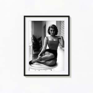 Affiche Sophia Loren, art mural hollywoodien Sophia Loren noir et blanc, impression vintage, impressions photographiques, impression d&#39;art photo de qualité musée