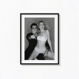 Carrie and Mr Big Print, Bathroom Black and White Wall Art, Vintage Print, Photography Prints, Museum Quality Photo Art Print