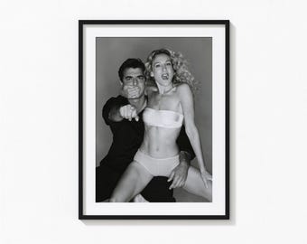 Carrie e Mr Big Print, stampa murale in bianco e nero per il bagno, stampa vintage, stampe fotografiche, stampa fotografica di qualità museale