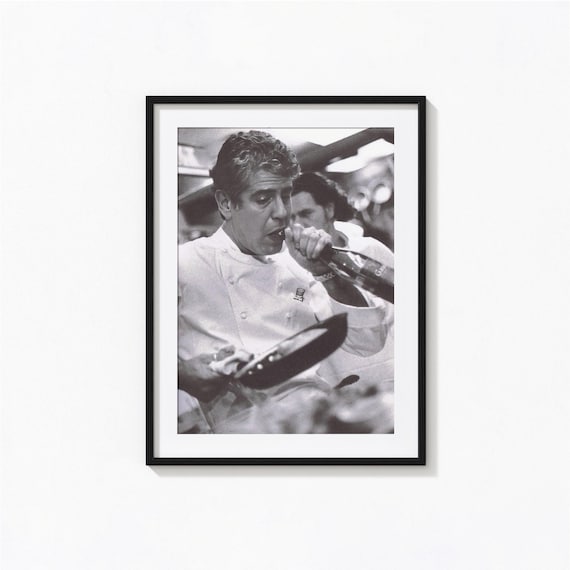Anthony Bourdain Print, Chef Cooking Black and White Wall Art, Vintage Print, Photography Prints, Museum Quality Photo Art Print