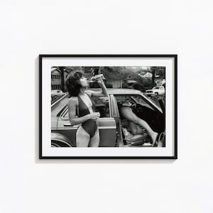 Jane Birkin Drinking Wine in Paris Print, Feminist Black and White Wall Art, Vintage Print, Photography Prints, Museum Quality Photo Print