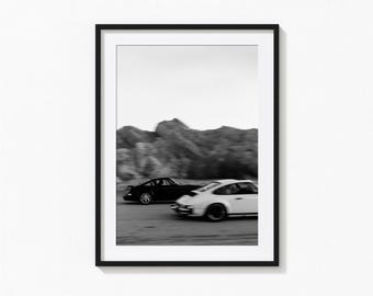 Racing Porsche 911 Print, Vintage Porsche Black and White Wall Art, Vintage Print, Photography Prints, Museum Quality Photo Art Print