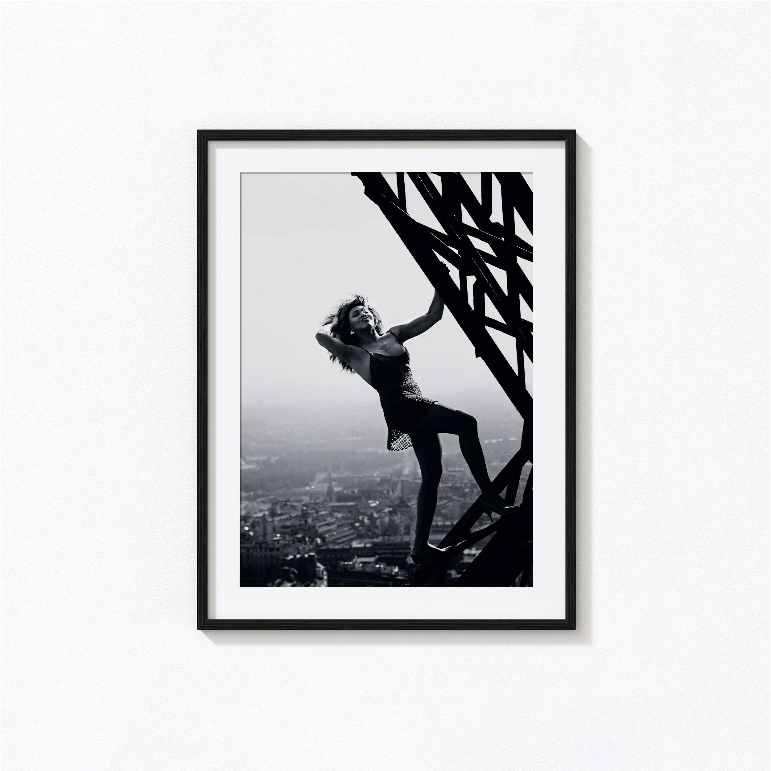 Tina Turner Eiffel Tower Print, RIP Tina Turner, Black and White Wall