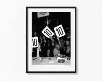 Stampa 10 su 10, Quadro motivazionale in bianco e nero, Stampa vintage di giuria di ballo da sala, Stampe fotografiche, Stampa fotografica di qualità museale
