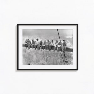 New York Construction Workers Lunching on a Crossbeam, Black and White Wall Art, Vintage Print, Photography Prints, Museum Quality Print