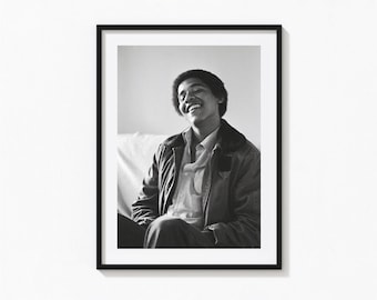 Young Barack Obama Print, Barack Obama Phot Black and White Wall Art, Vintage Print, Photography Prints, Museum Quality Photo Art Print