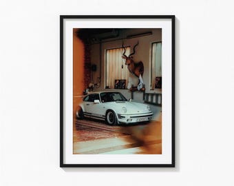 Porsche 911 Print, Porsche in the Garage Wall Art, Porsche Poster, Car Poster, Vintage Print, Photography Prints, Museum Quality Photo Print