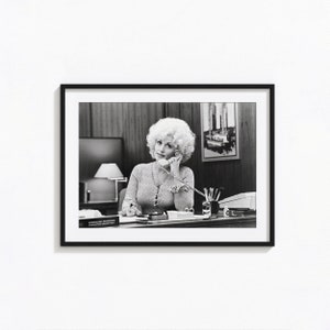 Dolly Parton 9 to 5 Print, Dolly Parton Music Black and White Wall Art, Vintage Print, Photography Prints, Museum Quality Photo Art Print