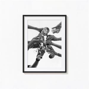 乾杯プリント、カクテルアルコール白黒ウォールアート、ビンテージプリント、写真プリント、美術館品質の写真プリント、バーカートアートプリント