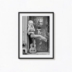 Dolly Parton Print, Dolly Parton Music Arte de pared en blanco y negro, Impresión vintage, Impresiones fotográficas, Impresión de arte fotográfico de calidad de museo